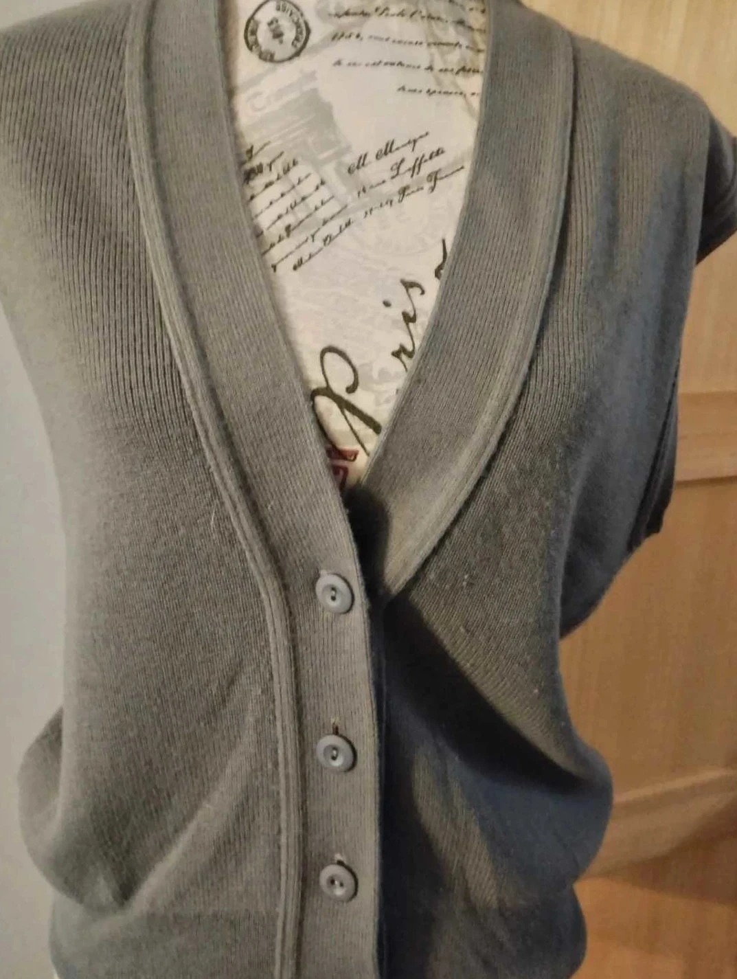 Gilet sans manche kaki, laine, Rodier Paris, T40